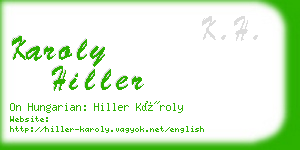 karoly hiller business card